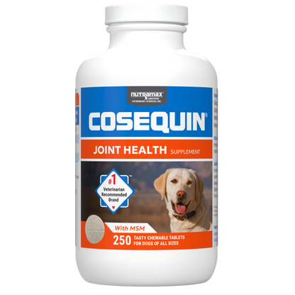 Nutramax Cosequin for Dogs Joint Health Supplement, Contains Glucosamine for Dogs, Plus Chondroitin and MSM, Supports Healthy Joints, Chewable Tablets, 250 Count